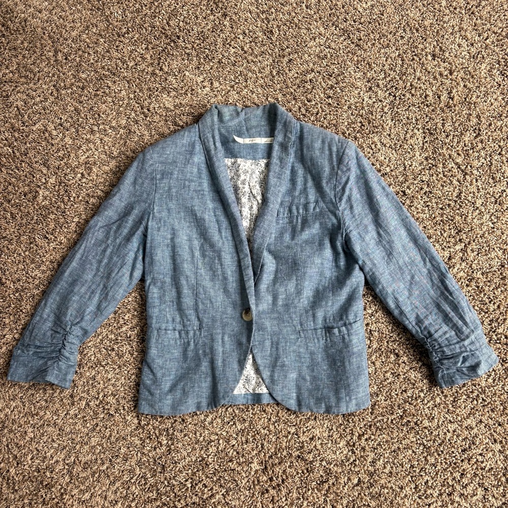 Blue Linen Blazer